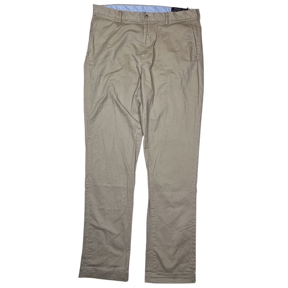 Polo Ralph Lauren Men's Beige Stretch Classic Fit Pants 38Tx36 Tall Preppy Chino